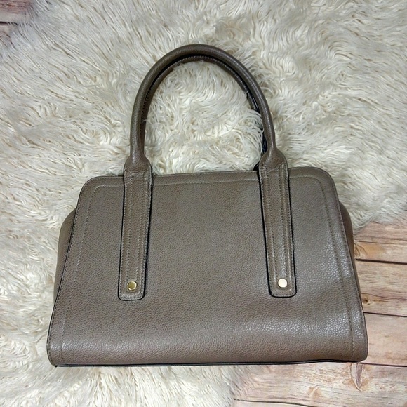 3.1 Phillip Lim | Large Taupe-Grey Faux Leather Top Zipper Handle Satchel Bag - Picture 5 of 8